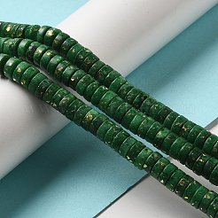 天然ドロマイトビーズ連売り  合成オパールと  染め  ディスク  ヒシビーズ  グリーン  8x3.5mm  穴：0.8mm  約118~120個/連  15.94''（40.5センチメートル）&nbsp;G-K350-B01-03C