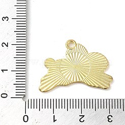 合金エナメルチャーム  花のチャームを持つウサギ  ゴールドカラー  ホワイト  19.5x27x1mm  穴：2mm&nbsp;ENAM-Q507-18G