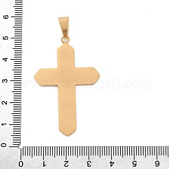 304ステンレススチールラインストーンペンダント  クロス  真空めっき  ゴールドカラー  46.5x29.5x2.5mm  穴：9x5mm&nbsp;STAS-G346-47C-G