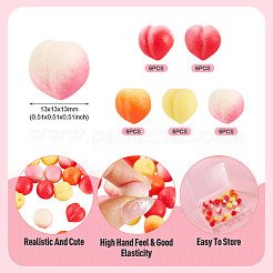 30Pcs 5 Colors TPR Fruit Peach Miniature Flowerpot Ornaments&nbsp;DIY-TA0014-33