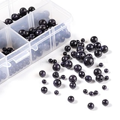 340個4サイズの合成ブルーゴールドストーンビーズ連売り  ラウンド  4mm / 6mm / 8mm / 10mm  穴：0.8~1mm  約91個/連  15インチ（38.1cm）&nbsp;G-LS0001-14