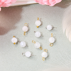 16Pcs 4 Styles June Birthstone Natural Rainbow Moonstone Pendant and Connector Charms&nbsp;PALLOY-SW00108