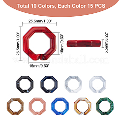 300g 10 Colors Acrylic Linking Rings&nbsp;OACR-PH0001-51
