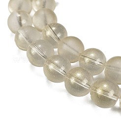 Frosted Transparent Glass Bead Strands&nbsp;GLAA-P065-10mm-01