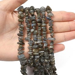 天然石ラブラドライトビーズ連売り  チップ  4~12x3~8x1~6mm  穴：1mm  約14.9インチ〜16.1インチ（38~41cm）&nbsp;X-G-I225-15A