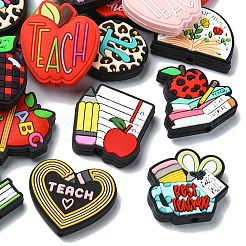 20Pcs 20 Styles Study/Teacher's Day Theme Food Grade Silicone Focal Beads&nbsp;SIL-CJ0001-41