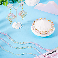 12 Strands 3 Styles Gradient Color Baking Paint Glass Bead Strands&nbsp;DGLA-TA0001-21C