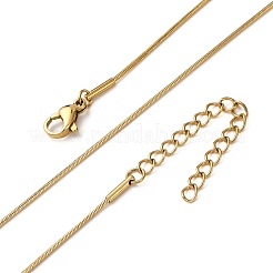 1MM 304 Stainless Steel Round Snake Chain Necklaces&nbsp;NJEW-T016-27G