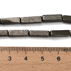 天然ゴールドパイライト/ゴールデンパイライトビーズ連売り  直方体の  13x4x4mm  穴：1.2mm  約15個/連  7.48''（19センチメートル）&nbsp;G-F833-I01-01