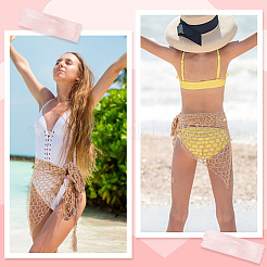 Polyester Women Crochet Beach Cover Up Sarong Wrap&nbsp;AJEW-WH20007-71