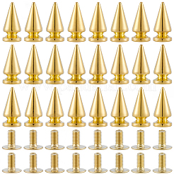 合金リベット30個  コーン  ゴールドカラー  19.5x9.5mm  穴：2.5mm&nbsp;FIND-GF0008-70