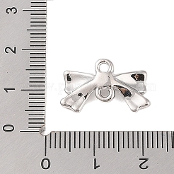 ラックメッキ合金ブラックエナメル蝶結びコネクタチャーム  クリスタルラインストーン付き  プラチナ  11.5x19x4mm  穴：2mm&nbsp;FIND-B037-08P-01