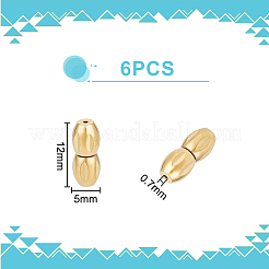 304ステンレススチール製ネジ留め具6個  オーバル  ゴールドカラー  12x5mm  穴：0.7mm&nbsp;STAS-UN0050-12