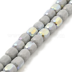 Frosted Imitation Jade Glass Beads Strands&nbsp;GLAA-P058-08A