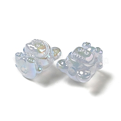 UVメッキレインボー虹色アクリルビーズ  クマの服を着た女の赤ちゃん  ミックスカラー  17.5x16.5x14mm  穴：3.5mm&nbsp;X-PACR-M002-01