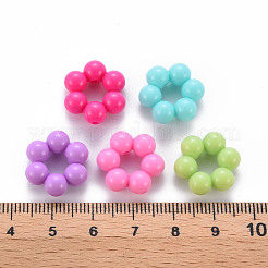 不透明なアクリルビーズフレーム  花  ミックスカラー  16.5x15.5x6mm  穴：2mm  約674個/500g&nbsp;TACR-S153-01B-M