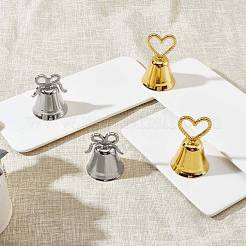 8Pcs 2 Styles Heart/Bowknot & Bell Alloy Memo Clip&nbsp;AJEW-CA0001-94