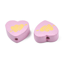 Spray Painted Maple Wood Beads&nbsp;WOOD-Q030-88D