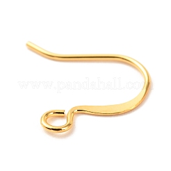 真鍮のピアスフック  水平ループ付き  長持ちメッキ  18KGP本金メッキ  14x16x0.7mm  穴：2mm  21ゲージ  ピン：0.7mm&nbsp;KK-F824-012G
