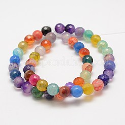 Faceted Natural Agate Beads Strands&nbsp;G-F447-8mm-C08