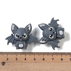 ハロウィンテーマのシリコンフォーカルビーズ  3dバット  グレー  28.5x35.5x16mm  穴：2mm&nbsp;SIL-M005-05C