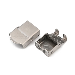 304ステンレススチール時計バンド留め金  長方形  滑らかな表面  ステンレス鋼色  25x16x7.5mm  穴：12x4mm&nbsp;STAS-U055-01D-P