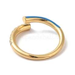 Rack Plating Brass Cubic Zirconia Open Cuff Rings for Women&nbsp;RJEW-S407-04G