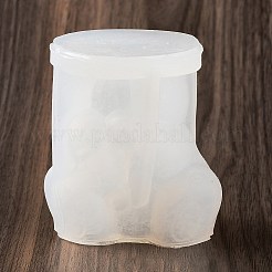 3Dクマの置物DIYキャンドルシリコンモールド  香りのよいキャンドル作りに  ホワイト  8.2x7.2x6cm&nbsp;DIY-A047-02