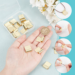 ラックメッキ真鍮接着フラットパッドベイル20個  ゴールドカラー  18x15.5mm  穴：4.5mm&nbsp;KK-AR0004-08