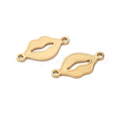 304ステンレススチールリンクコネクタチャーム  リップ  イオンプレーティング（ip）  ゴールドカラー  9.5x19.5x1mm  穴：1.6mm&nbsp;STAS-K252-17G