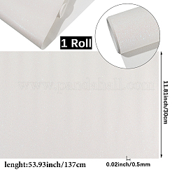 グリッター PVC レザー生地  靴バッグ縫製パッチワークdiyクラフトアップリケ  ホワイト  1370x300x0.5mm&nbsp;DIY-WH20011-59B