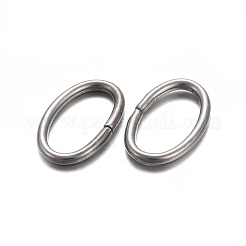 変色しにくい304ステンレススチール製オープン丸カン  オーバル  ステンレス鋼色  20ゲージ  8x5x0.8mm  内径：3.5x6.5mm&nbsp;A-STAS-F221-40P-A
