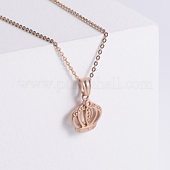 Vintage Style Stainless Steel Crown Pendant Necklaces&nbsp;NM7747