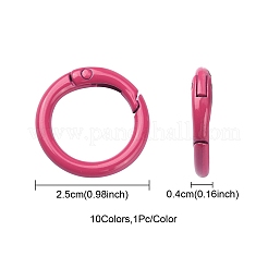 10Pcs 10 Colors Spray Painted Eco-Friendly Alloy Spring Gate Rings&nbsp;FIND-YW0002-27