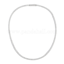 925 Sterling Silver Pave Crystal Cubic Zirconia Tennis Necklaces for Women&nbsp;NJEW-C096-01B-P02