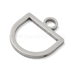 304ステンレスペンダント  半円チャーム  ステンレス鋼色  24.5x22x1.5mm  穴：4.5mm&nbsp;STAS-P433-13B-P