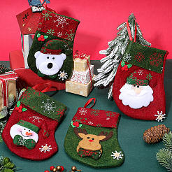 12Pcs 4 Styles Cloth Christmas Stocking Gift Bag Pendant Decoration&nbsp;FIND-SP0020-60A