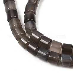 天然石グレーアゲートビーズ連売り  コラム  9~10x10mm  穴：1mm  約40個/連  15.55インチ（39.5cm）&nbsp;G-G275-D23-10x10mm