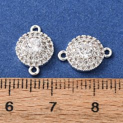 Brass Pave Clear Cubic Zirconia Connector Charms&nbsp;CU-CBAEC99-06S
