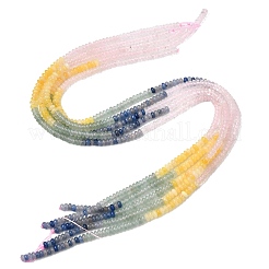 Natural Rose Quartz & Green Aventurine & Blue Aventurine & White Jade Beads Strands&nbsp;G-H333-01