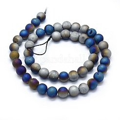 Electroplated Natural Druzy Agate Bead Strands&nbsp;G-E502-06F