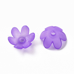 つや消しアクリルビーズキャップ  6花びら  花  ホワイト  14x6mm  穴：2mm  約1660個/500g&nbsp;MACR-S371-07A-747