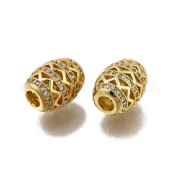 Brass Micro Pave Clear Cubic Zirconia Beads&nbsp;ZIRC-I070-049G