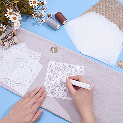 ペット刺繍テンプレート18個  混合図形  130x130x1mm&nbsp;DIY-ME0003-65