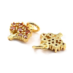 Brass Micro Pave Cubic Zirconia Charms&nbsp;KK-A156-11G-RS