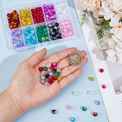 250Pcs 10 Colors Spray Painted Crackle Glass Beads&nbsp;CCG-PA0001-05