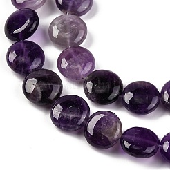 天然石アメジストビーズ連売り  フラットラウンド  16x6.5~7mm  穴：1.2mm  約25個/連  14.96~15.35インチ（38~39cm）&nbsp;X1-G-C159-A08-01