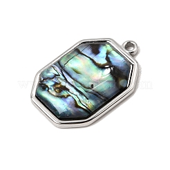 304 Stainless Steel & Natural Paua Shell Pendants&nbsp;SH-CBA7184-01F-P