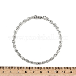 201ステンレススチール製キューバスタイル中国製ブレスレット（男性用）  ステンレス鋼色  8インチ（20.2cm）&nbsp;BJEW-B138-06P-03