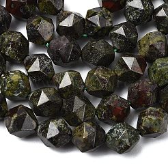 天然石ドラゴンブラッドビーズ連売り  スターカットラウンドビーズ  多面カット  9~10x9~10x9~10mm  穴：1~1.4mm  約38~40個/連  14.88''（15.08''センチメートル）&nbsp;G-Z119-A17-03